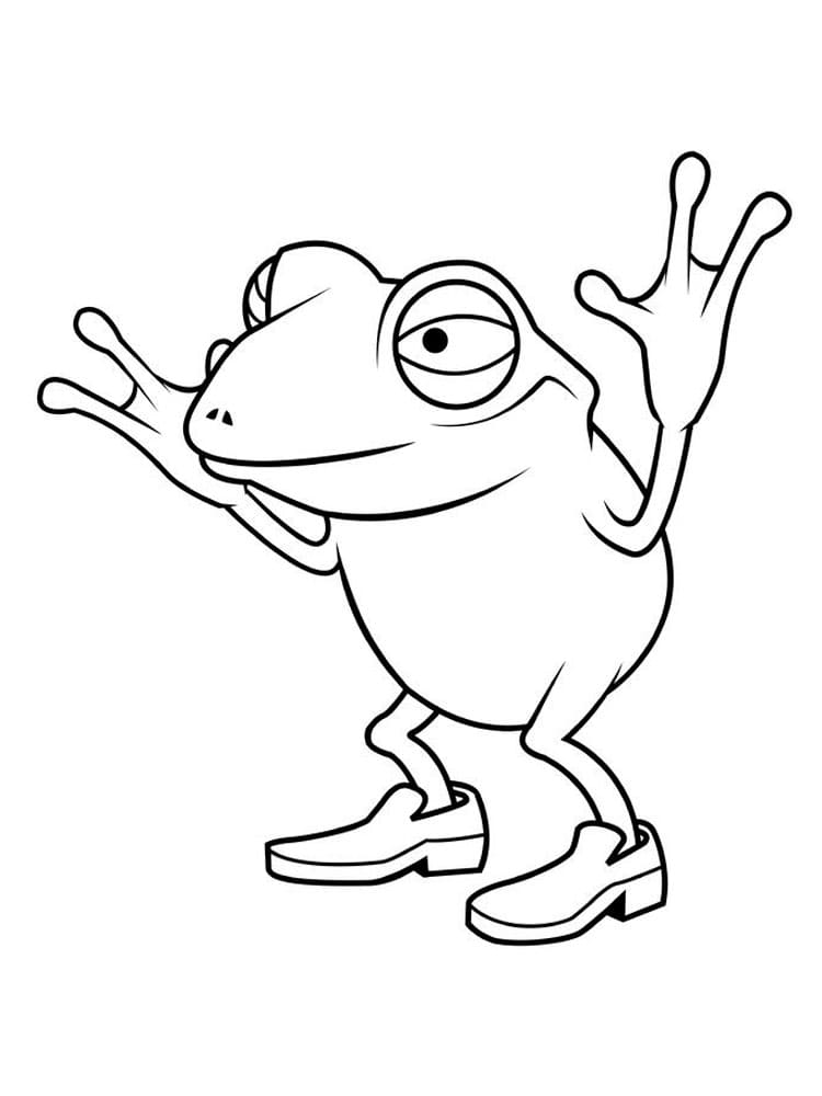 Coloriage Une grenouille de dessin animé