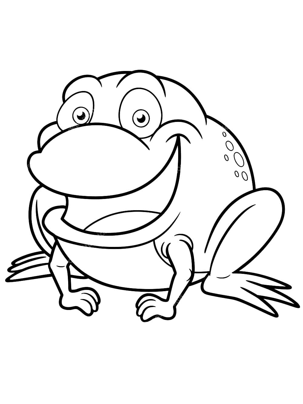 Coloriage Une grenouille heureuse