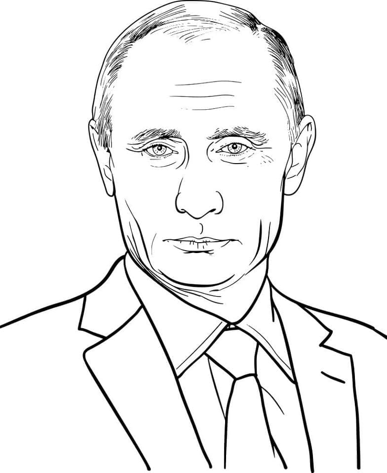 Coloriage Vladimir Poutine à imprimer