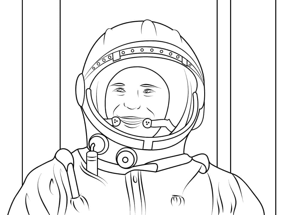 Coloriage Youri Gagarine à imprimer