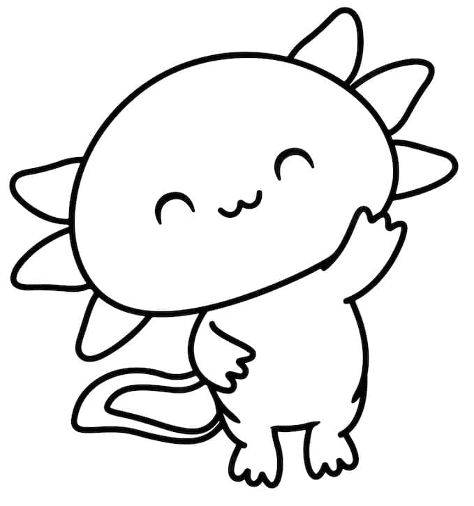 Coloriage Adorable Axolotl à imprimer