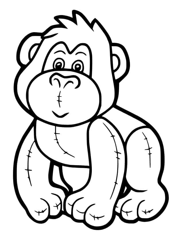 Coloriage Adorable Gorille à imprimer