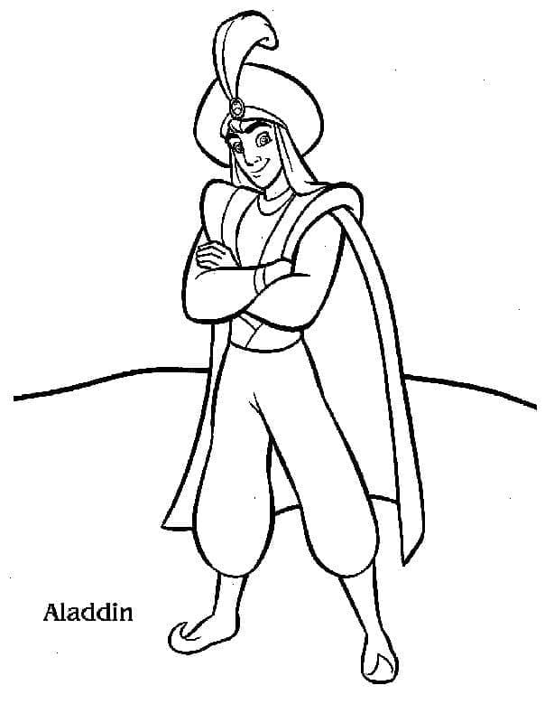 Coloriage Aladdin Gratuit à imprimer