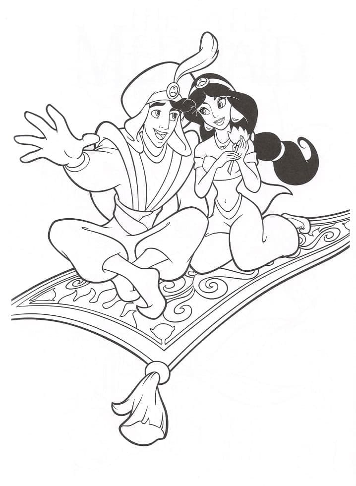 Coloriage Aladdin Imprimable Gratuitement à imprimer