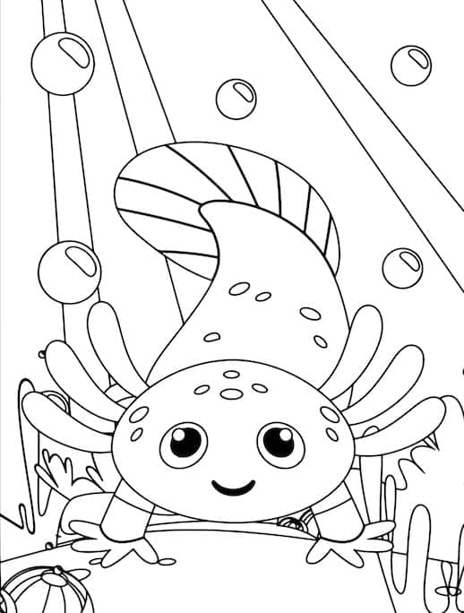 Coloriage Axolotl De Dessin Animé Mignon à imprimer
