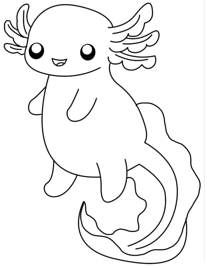 Coloriage Axolotl Imprimable Pour Les Enfants à imprimer