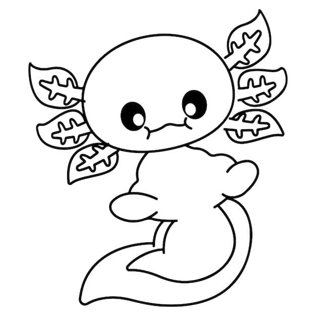 Coloriage Axolotl Mignon à imprimer