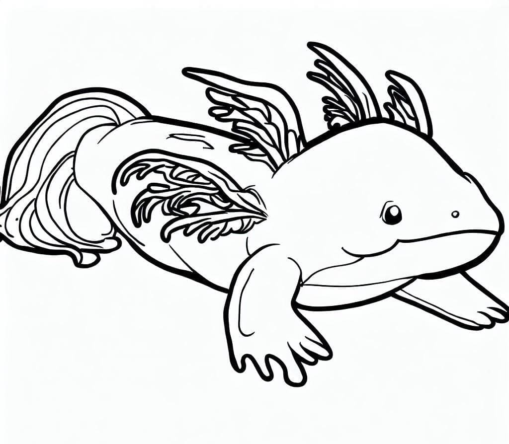 Coloriage Axolotl Normal à imprimer