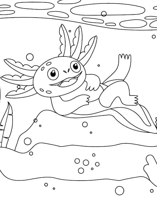 Coloriage Axolotl Très Drôle