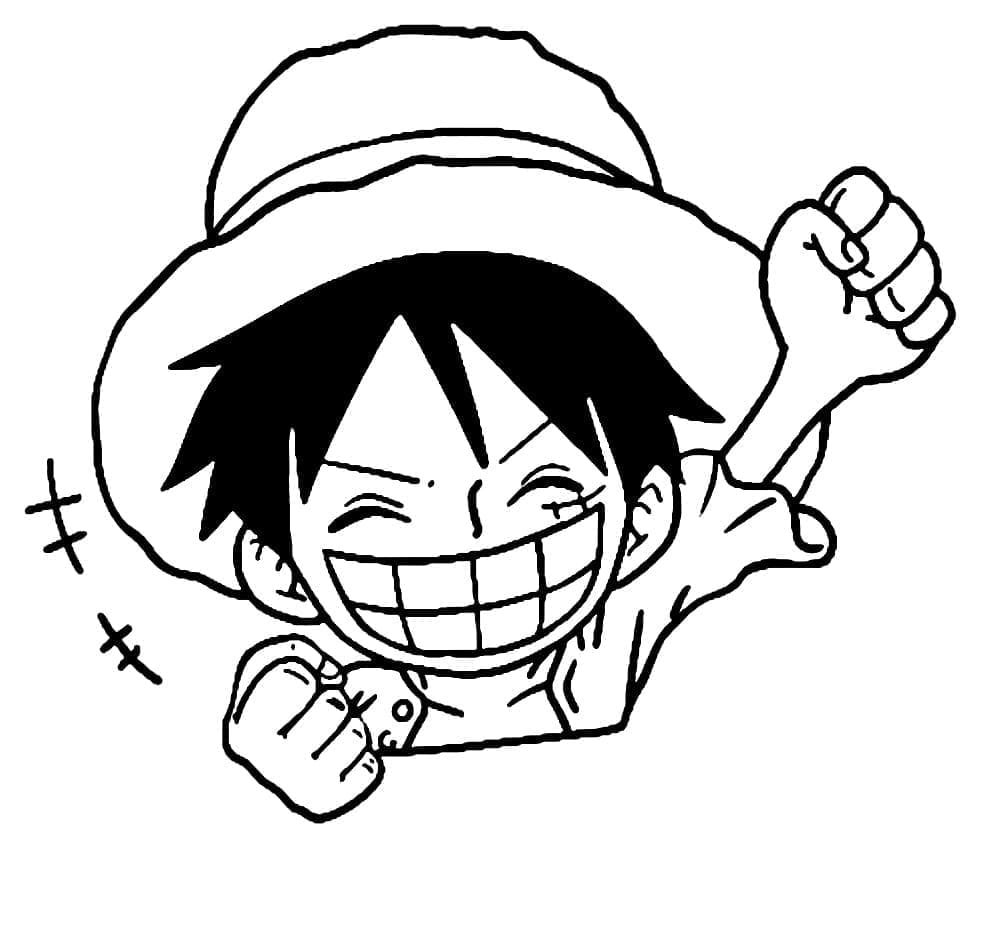 Coloriage Chibi Luffy De One Piece à imprimer