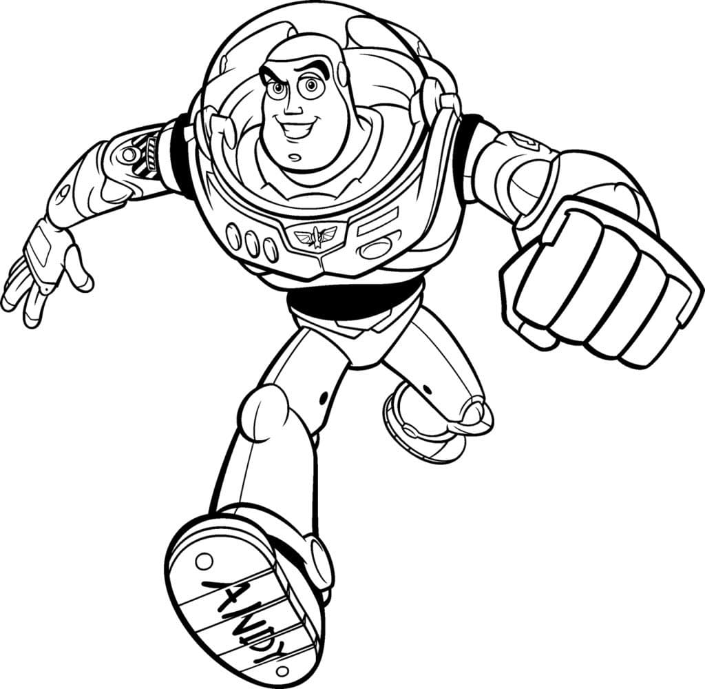 Coloriage Contour De Buzz L Eclair à imprimer