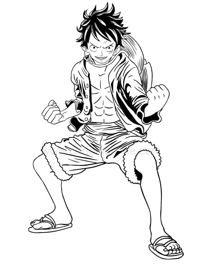 Coloriage Dessin De Luffy à imprimer