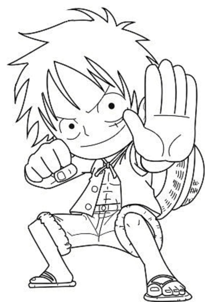 Coloriage Dessins De Chibi Luffy à imprimer