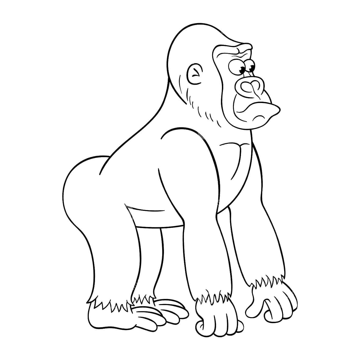 Coloriage Gorille Laid à imprimer
