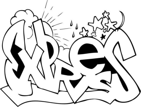 Coloriage Graffiti Chaque écrivain se démarquera vraiment des autres à imprimer