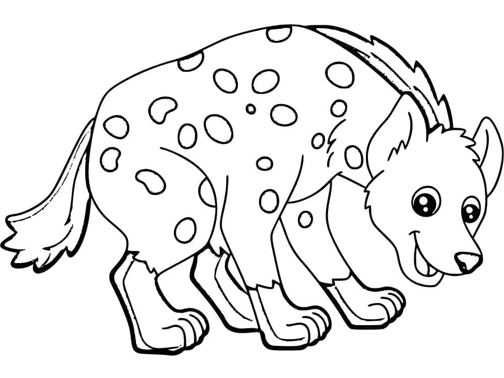 Coloriage Hyène Adorable