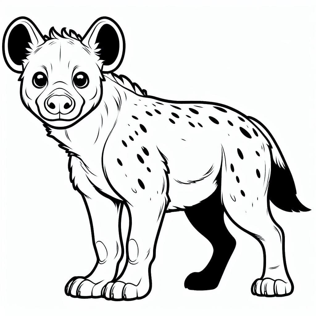 Coloriage Hyène Debout à imprimer