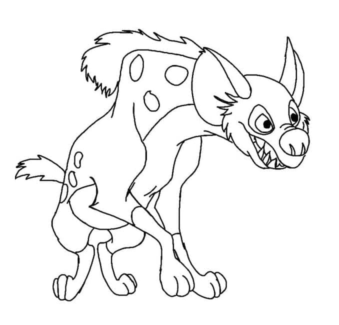Coloriage Hyène Drôle