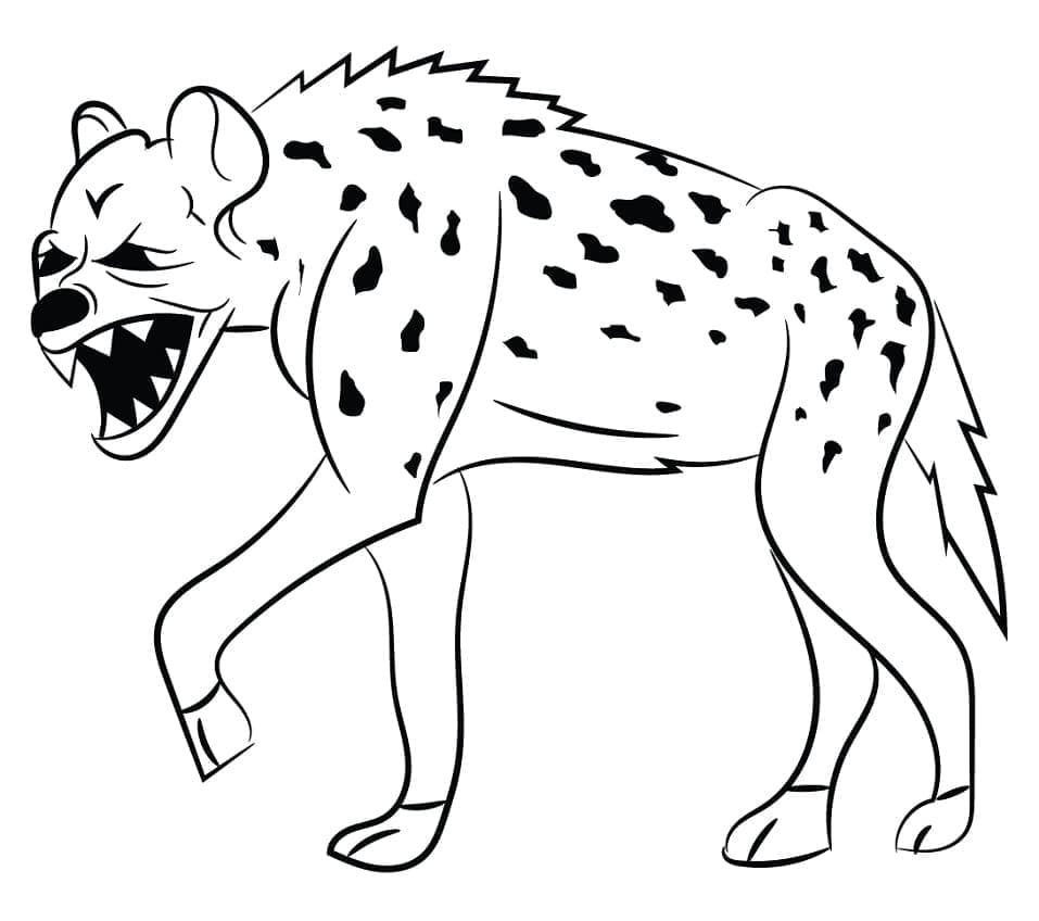Coloriage Hyène Effrayante à imprimer