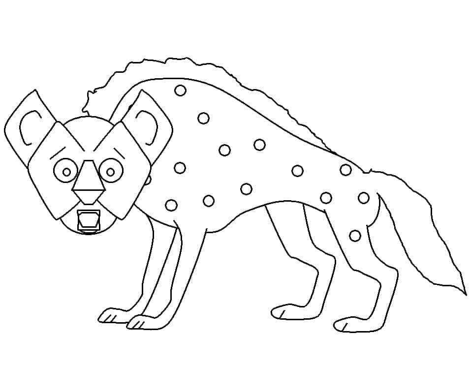 Coloriage Hyène Simple à imprimer