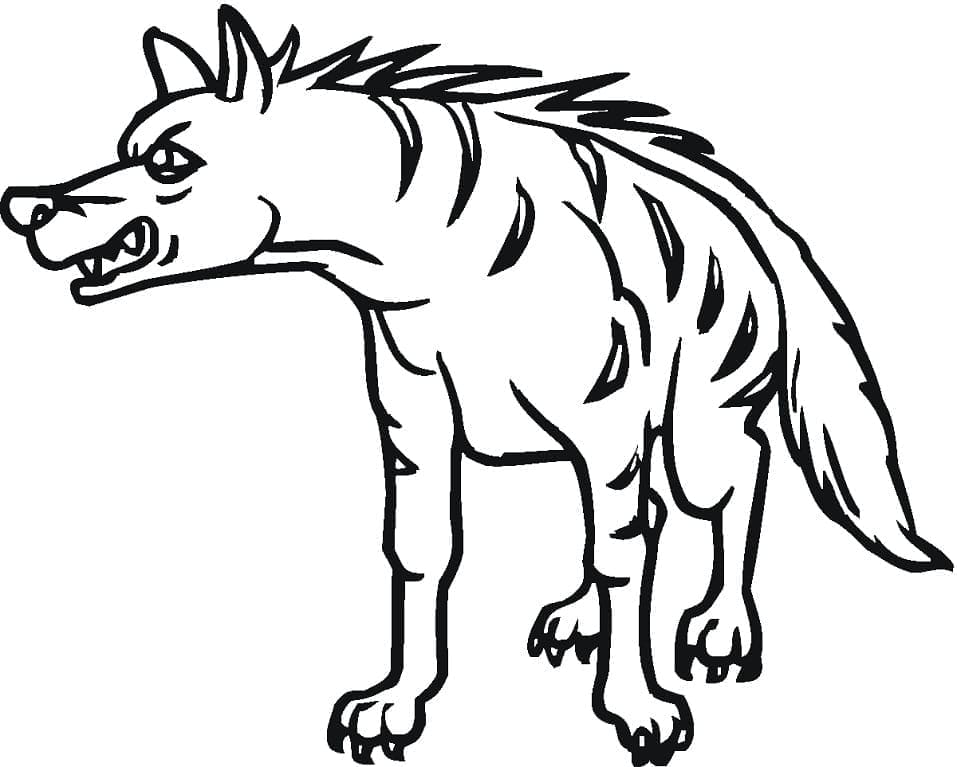 Coloriage Hyène supărată à imprimer
