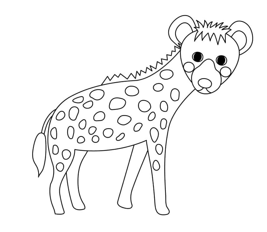 Coloriage Hyène Très Mignonne à imprimer