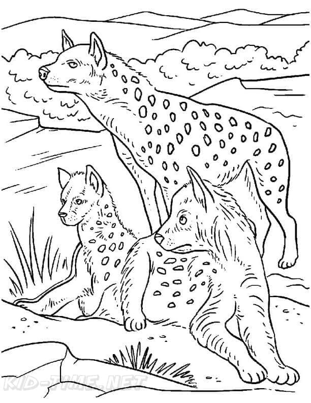 Coloriage Hyènes
