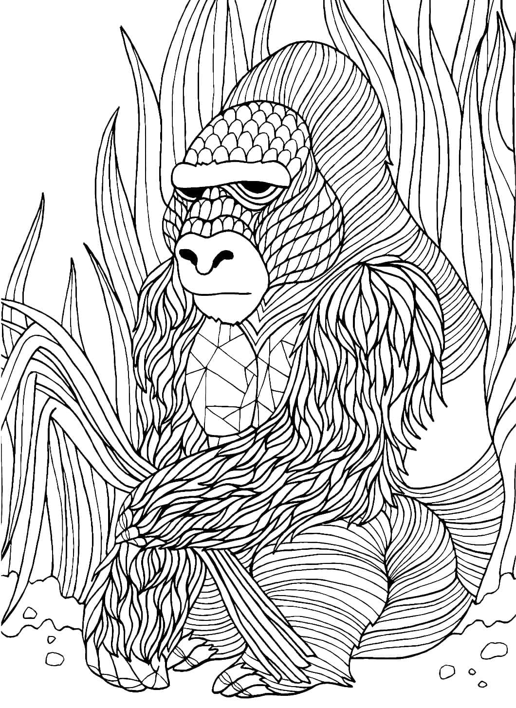 Coloriage Image De Gorille à imprimer