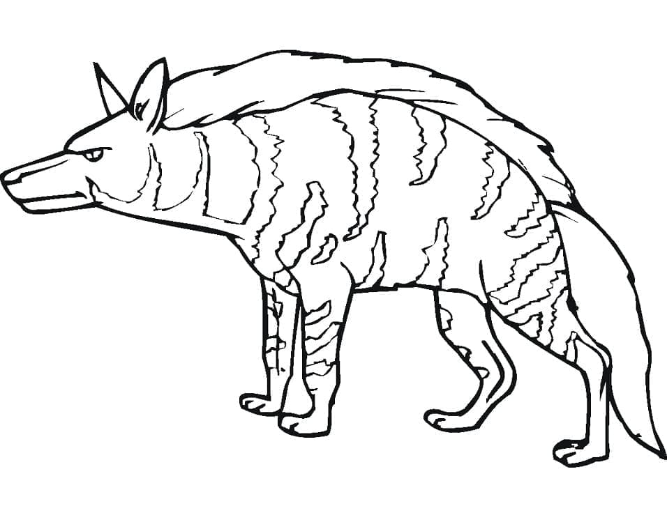 Coloriage Imprimable Hyène à imprimer