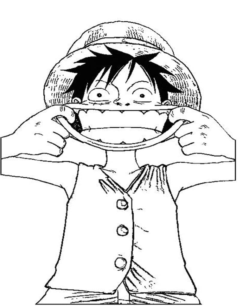 Coloriage Luffy Drôle