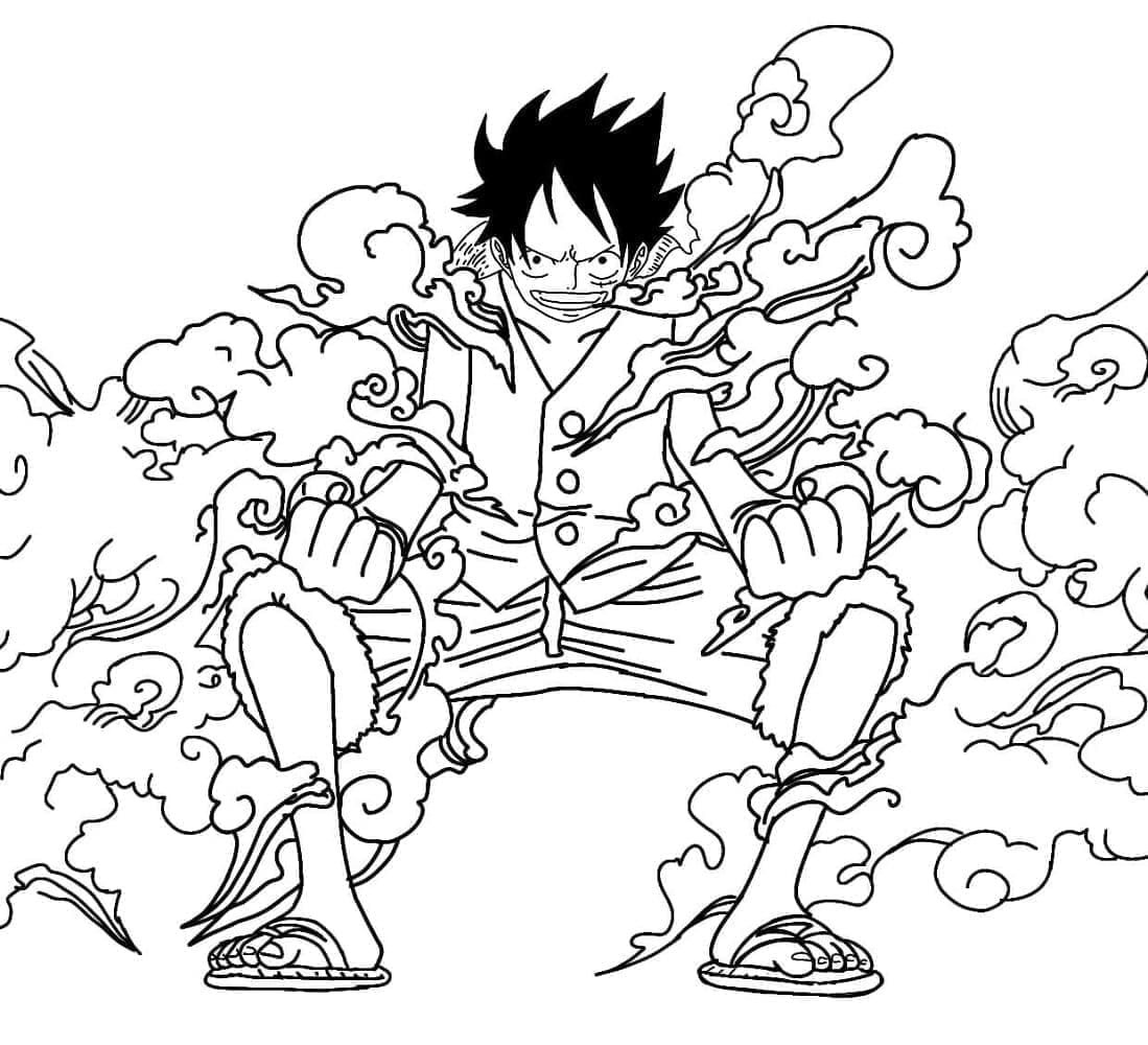 Coloriage Luffy Gear 2