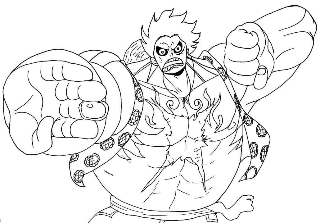 Coloriage Luffy Gear 4 à imprimer