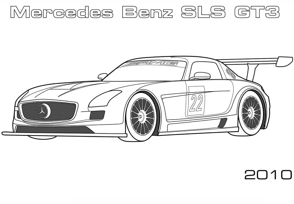 Coloriage Mercedes Benz SLS AMG GT3 à imprimer