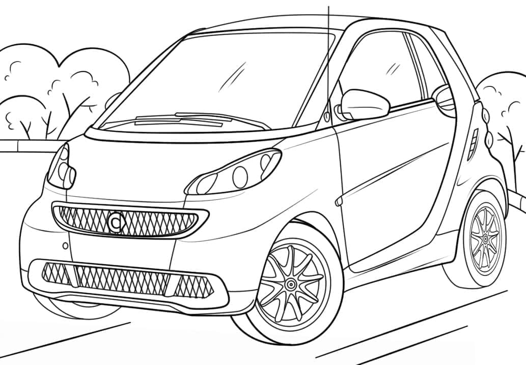 Coloriage Mercedes Benz Smart Fortwo