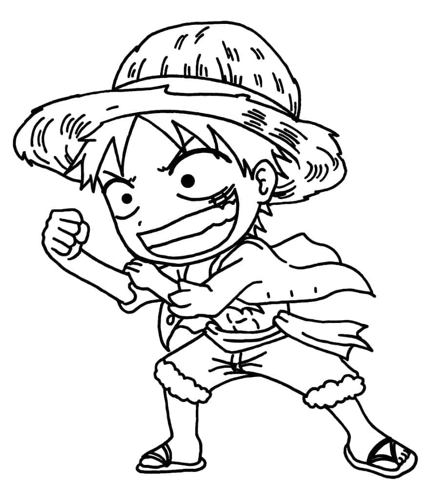 Coloriage Mignon Chibi Luffy