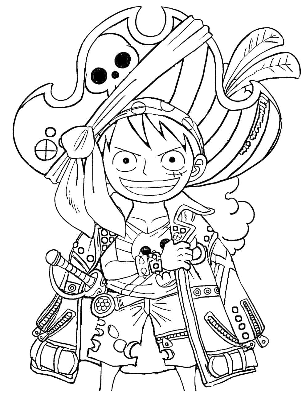 Coloriage Monkey D. Luffy De One Piece à imprimer