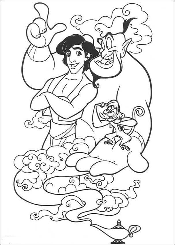 Coloriage Personnages De Aladdin à imprimer
