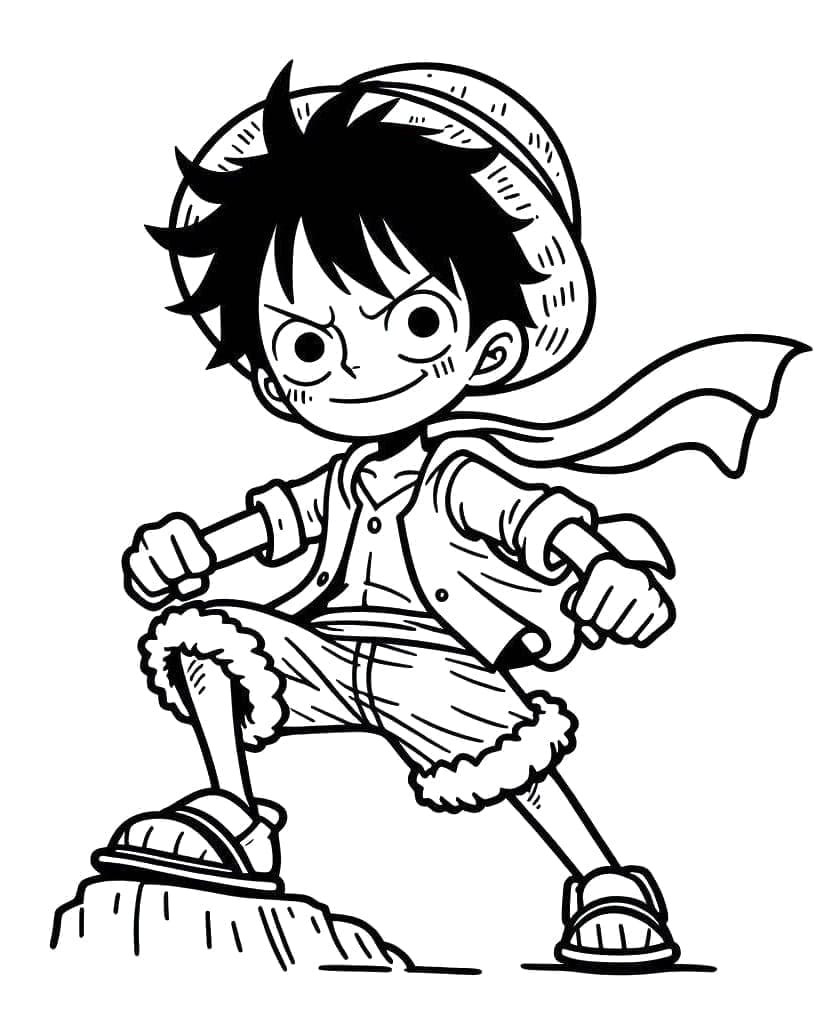 Coloriage Petit Luffy à imprimer