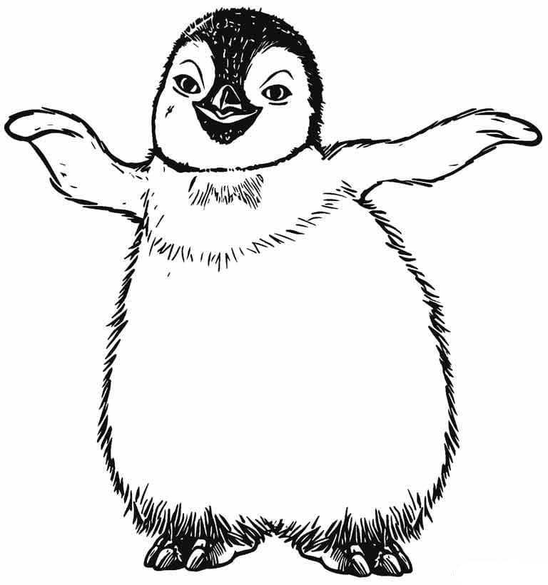 Coloriage Pingouin De Base à imprimer