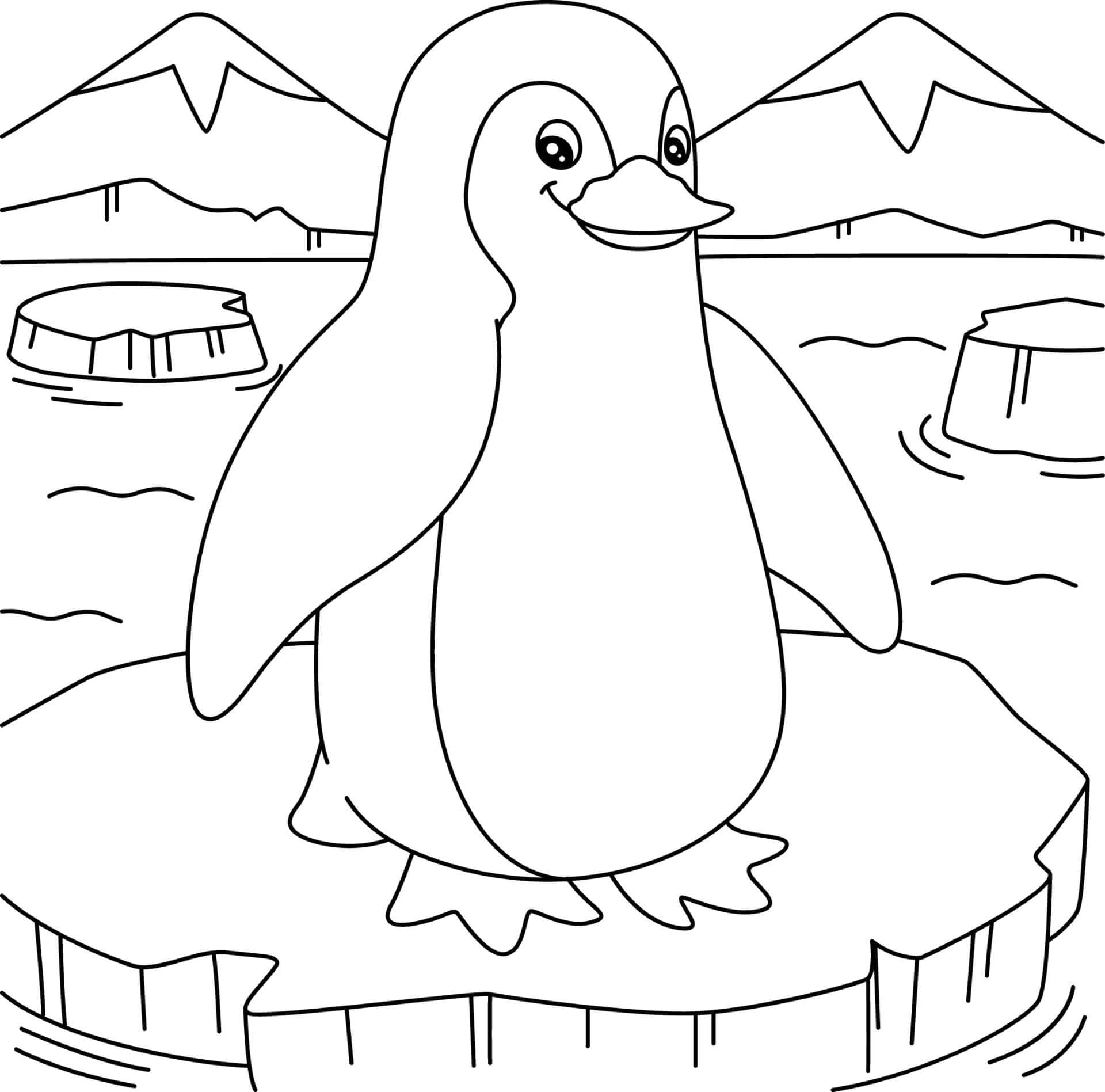 Coloriage Pingouin Souriant à imprimer