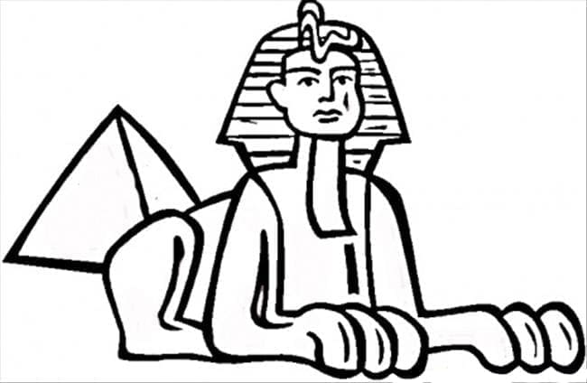 Coloriage Pyramide Et Sphinx En Egypte à imprimer