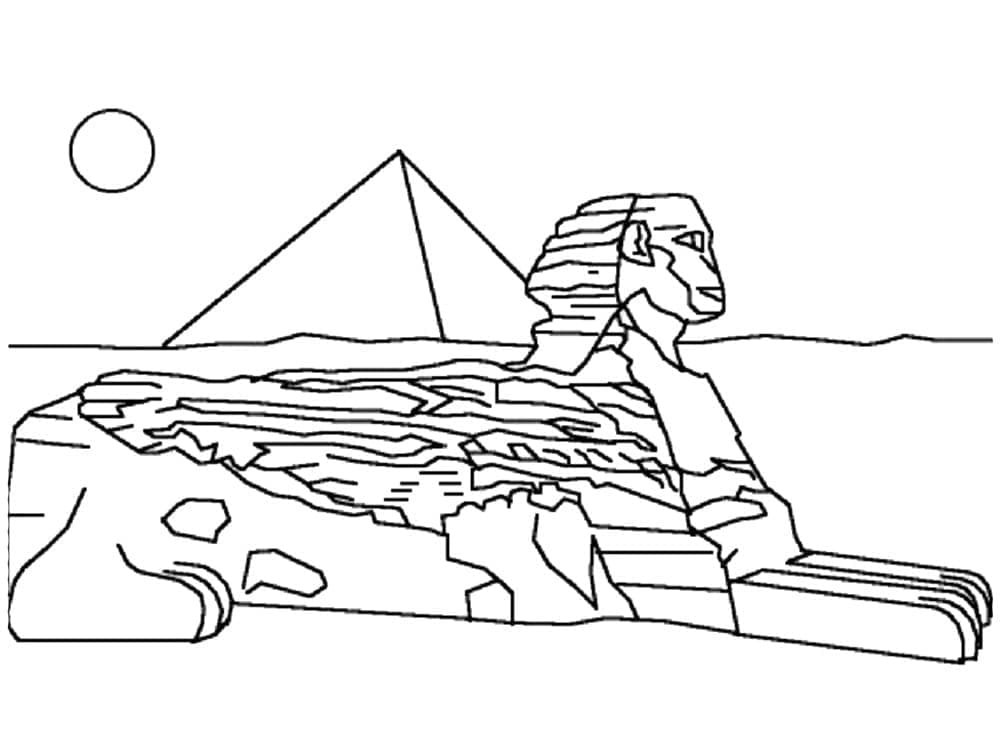 Coloriage Pyramides De Gizeh Et Le Sphinx