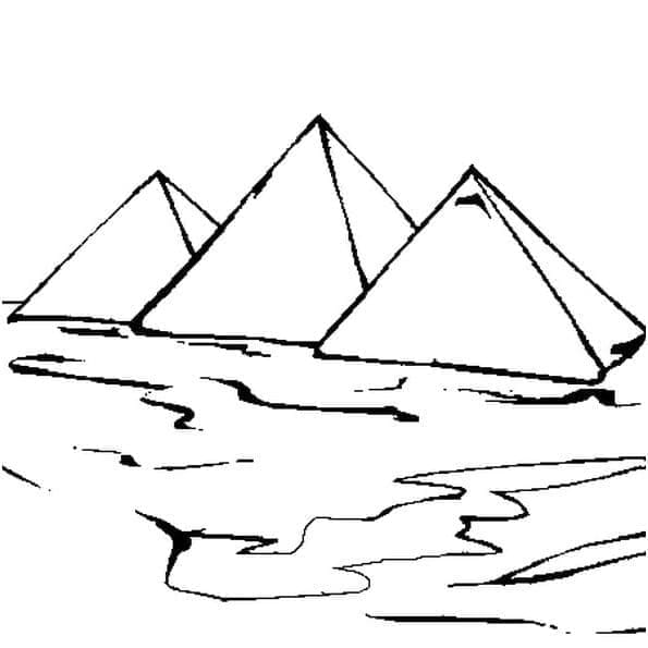 Coloriage Trois Pyramides à imprimer