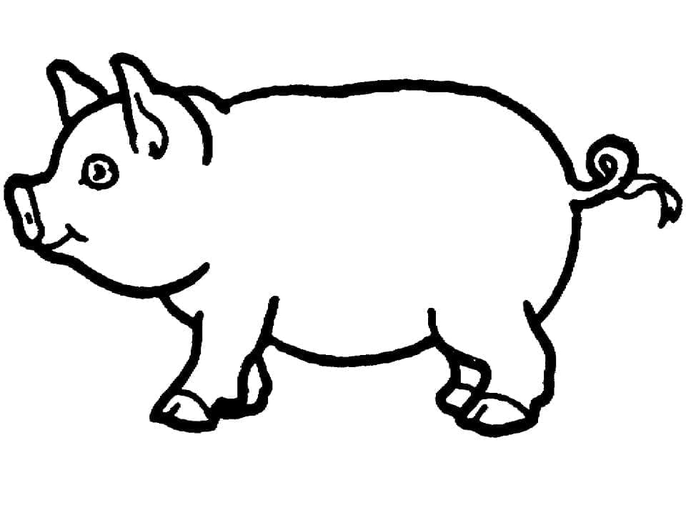Coloriage Un Cochon Souriant à imprimer