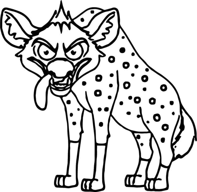 Coloriage Une Drôle De Hyène à imprimer