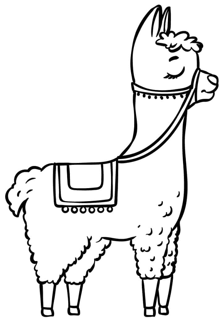 Coloriage Adorable lama gratuit à imprimer