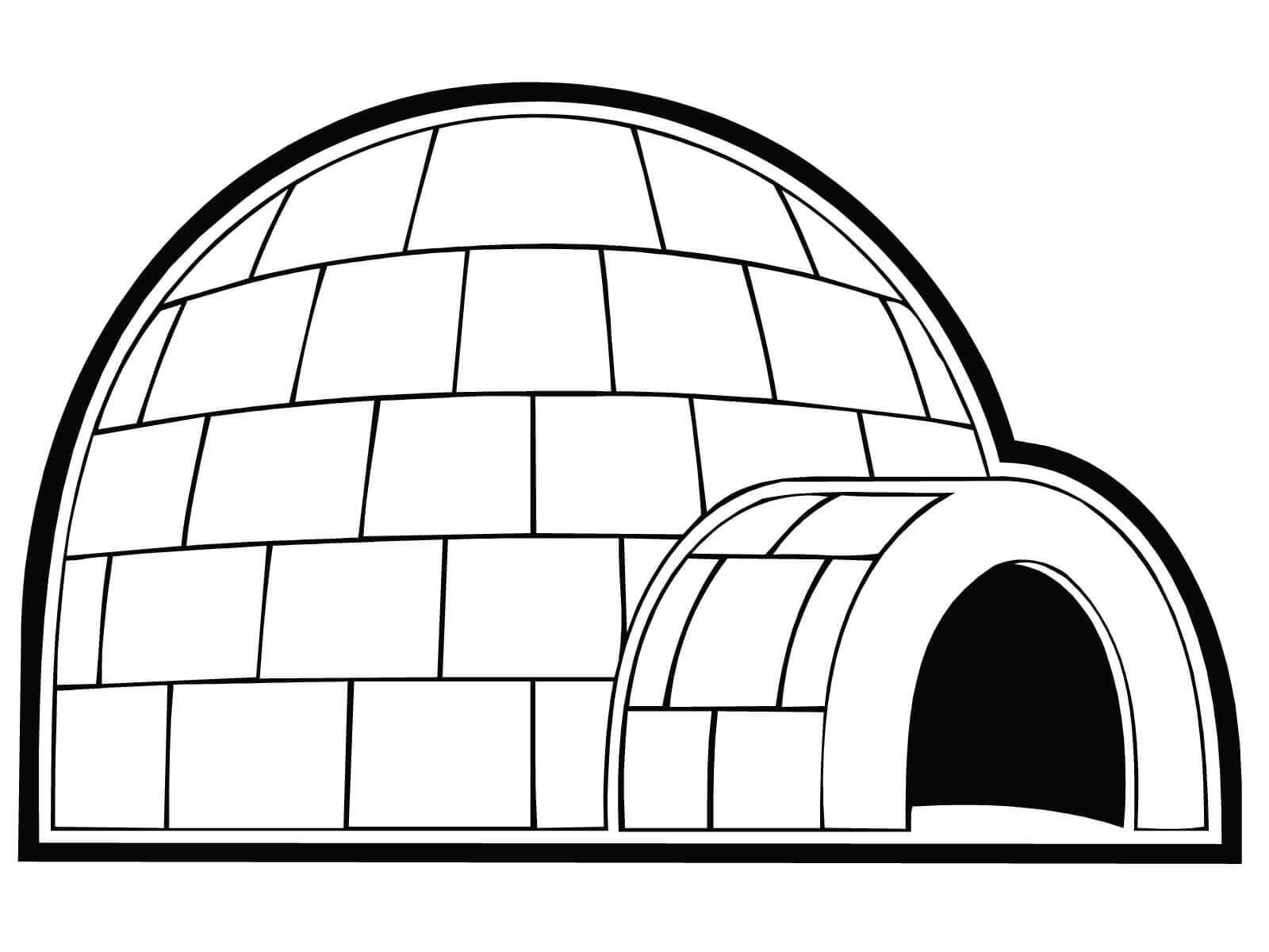 Coloriage Beaux autocollants igloo à imprimer