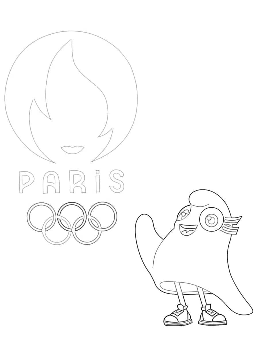 Coloriage Dessin simple Jeux Olympiques 2024 à imprimer