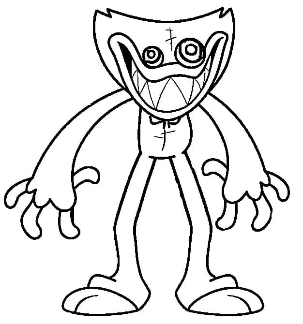 Coloriage Dessine Crazy Huggy Wuggy à imprimer