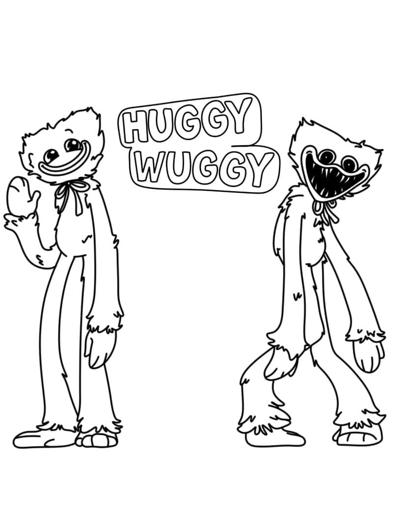 Coloriage Dessine Huggy Wuggy de Poppy Playtime à imprimer